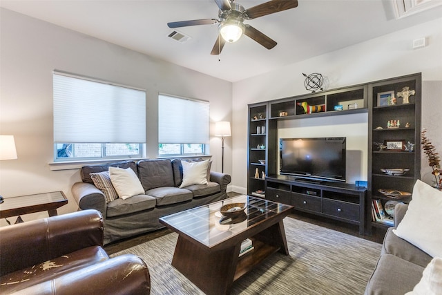4008 N Cresthaven Rd, Dallas, TX 75209 - living area with a ceiling fan