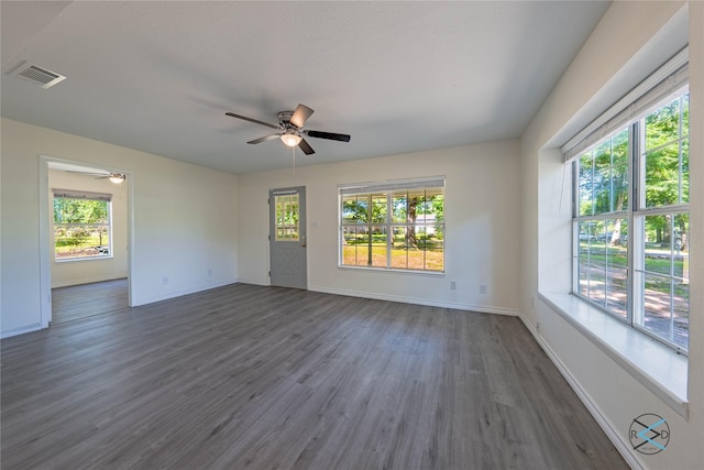 208 Lynn Creek Cv, Mabank, TX 75156 - empty room with plenty of natural light, dark wood-type flooring, and baseboards
