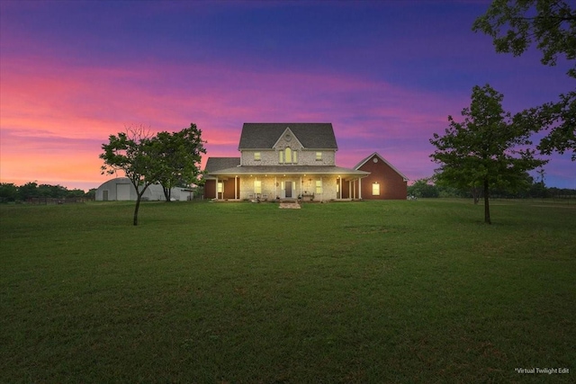 160 Brandy Hill Rd, Lorena, TX 76655 - view of front of property with a front lawn and a porch