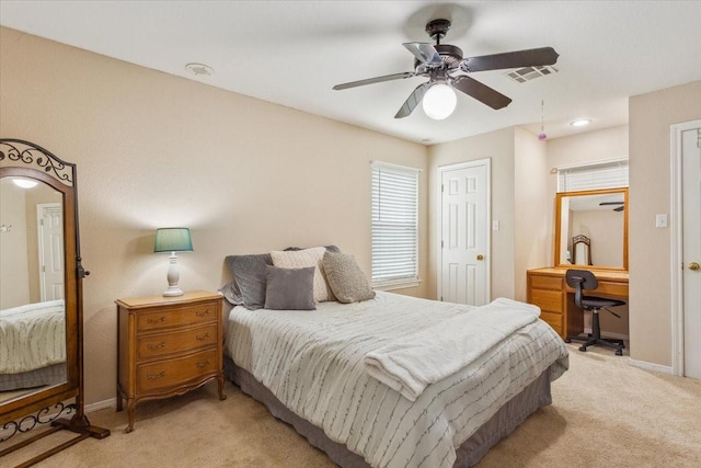 160 Brandy Hill Rd, Lorena, TX 76655 - bedroom featuring light colored carpet, a desk, baseboards, and ceiling fan