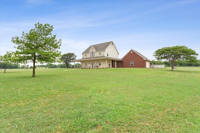 160 Brandy Hill Rd, Lorena, TX 76655 - farmhouse inspired home featuring a front lawn and brick siding