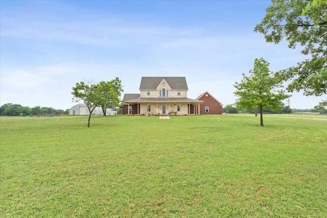 160 Brandy Hill Rd, Lorena, TX 76655 - view of front of property with a front lawn and a porch