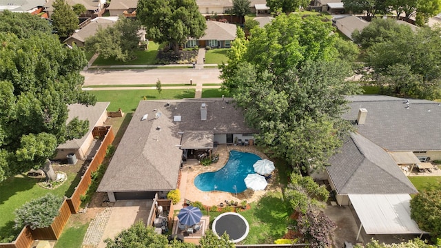 2708 Hunters Creek Dr, Plano, TX 75075 - aerial view of residential area featuring a pool area