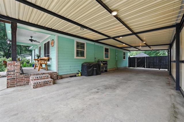 11514 Oakfield Dr, Balch Springs, TX 75180 - view of patio / terrace featuring a carport and a ceiling fan