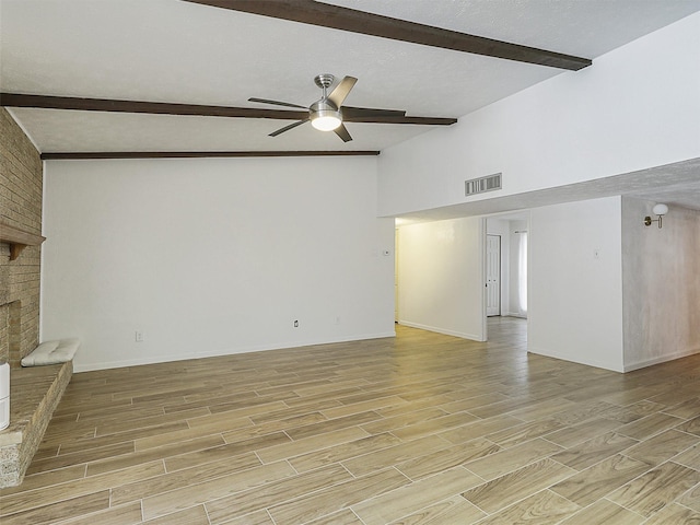 3146 Oak Hill Rd, Carrollton, TX 75007 - unfurnished living room featuring ceiling fan, light wood-style flooring, and baseboards