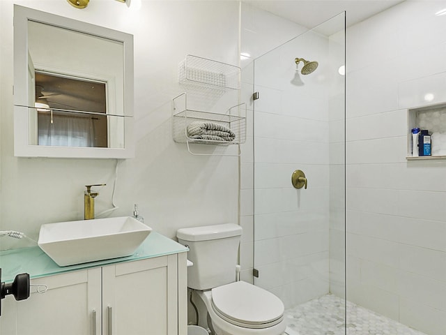 3146 Oak Hill Rd, Carrollton, TX 75007 - full bathroom with toilet, vanity, and a walk in shower