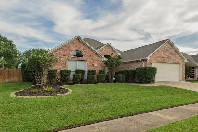 6233 Roaring Springs Dr, North Richland Hills, TX 76180 - traditional-style house featuring brick siding, an attached garage, concrete driveway, and roof with shingles