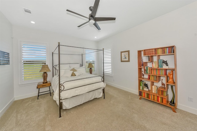277 Schneider Rd, Sherman, TX 75090 - carpeted bedroom featuring baseboards, ceiling fan, and recessed lighting