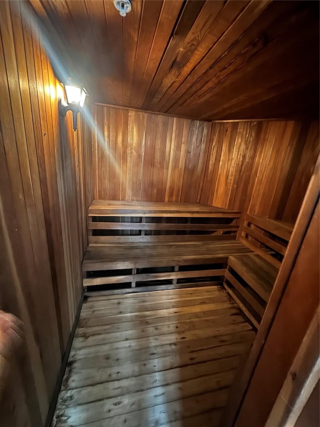 4800 W Lovers Ln Unit 212, Dallas, TX 75209 - sauna featuring wood ceiling and wooden walls