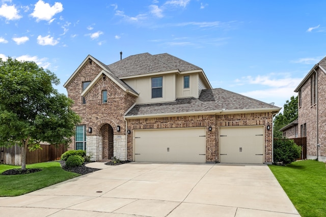 2712 Cross Oak Pl, Mckinney, TX 75071 - view of front of property featuring roof with shingles, driveway, a garage, and brick siding