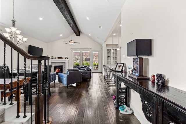 2712 Cross Oak Pl, Mckinney, TX 75071 - hallway featuring wood-type flooring, a chandelier, and stairs