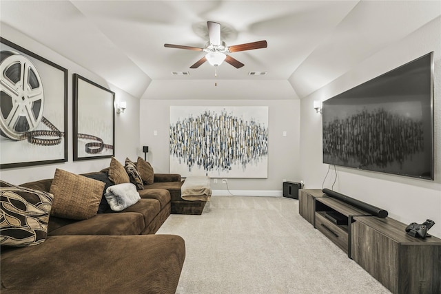 3456 Begonia Ln, Irving, TX 75038 - living room featuring a ceiling fan, carpet, and baseboards
