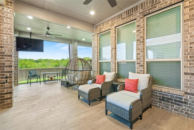 3456 Begonia Ln, Irving, TX 75038 - deck featuring ceiling fan