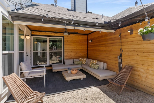 4005 Province Dr, Carrollton, TX 75007 - view of patio featuring outdoor lounge area and ceiling fan
