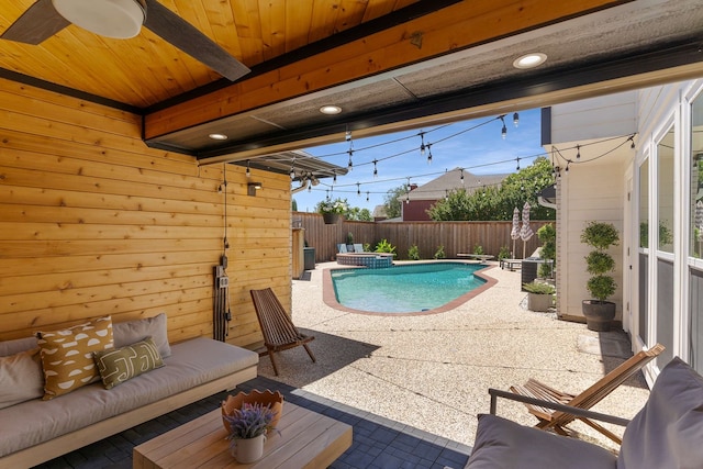 4005 Province Dr, Carrollton, TX 75007 - view of pool featuring a patio, a fenced backyard, and a pool with connected hot tub