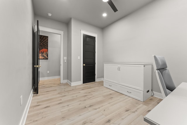 1210 Berger Rd, Temple, TX 76501 - office featuring ceiling fan, light wood finished floors, baseboards, and recessed lighting