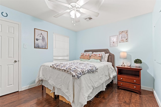 10161 Aragon Dr, Waco, TX 76708 - bedroom with wood finished floors, baseboards, and a ceiling fan