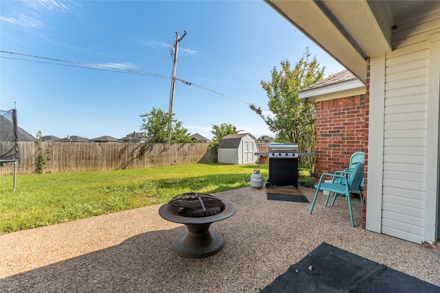 10161 Aragon Dr, Waco, TX 76708 - view of patio with a fire pit and area for grilling