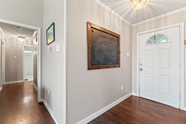 10161 Aragon Dr, Waco, TX 76708 - foyer entrance featuring wood finished floors, crown molding, and baseboards