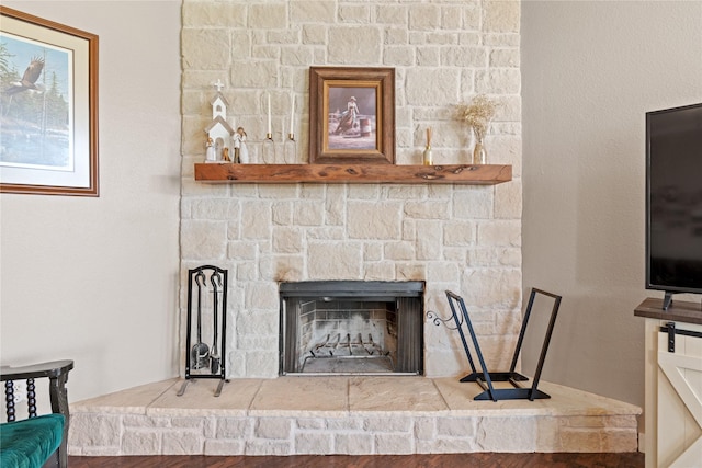 10161 Aragon Dr, Waco, TX 76708 - detailed view of a stone fireplace