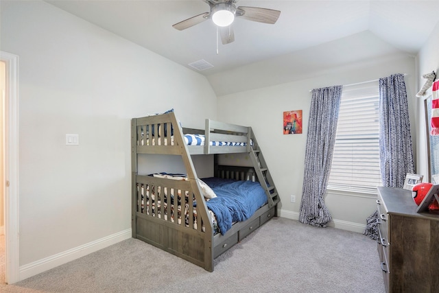 3812 Ironbark Way, Mckinney, TX 75071 - carpeted bedroom with lofted ceiling, baseboards, and a ceiling fan