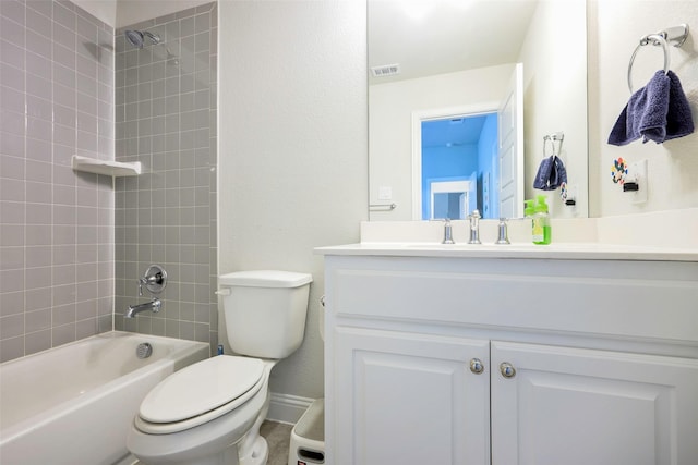 3812 Ironbark Way, Mckinney, TX 75071 - bathroom featuring vanity, toilet, shower / washtub combination, and baseboards