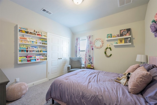 3812 Ironbark Way, Mckinney, TX 75071 - carpeted bedroom with vaulted ceiling, baseboards, and a closet