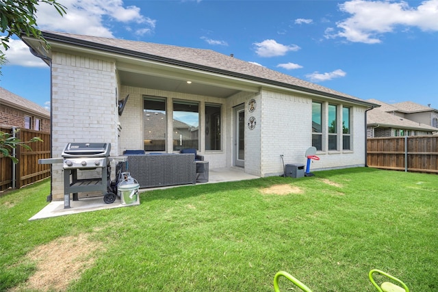 3812 Ironbark Way, Mckinney, TX 75071 - rear view of property with brick siding, a patio area, and a shingled roof