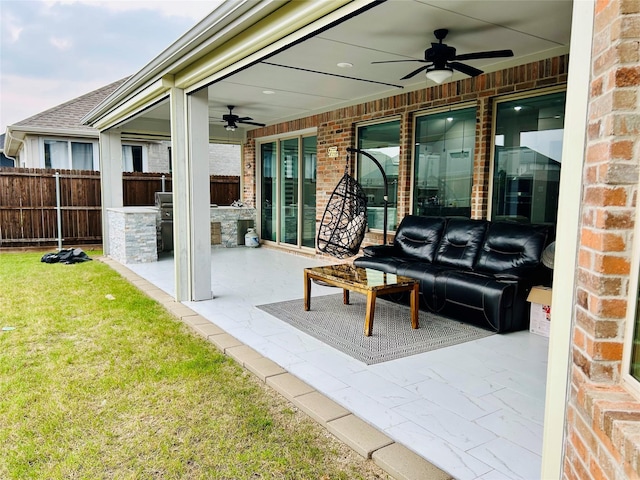 1232 Xeresa Dr, Little Elm, TX 75068 - view of patio / terrace with ceiling fan