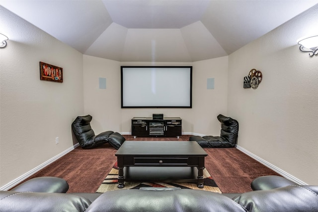 2828 Pino, Grand Prairie, TX 75054 - carpeted cinema room featuring lofted ceiling and baseboards