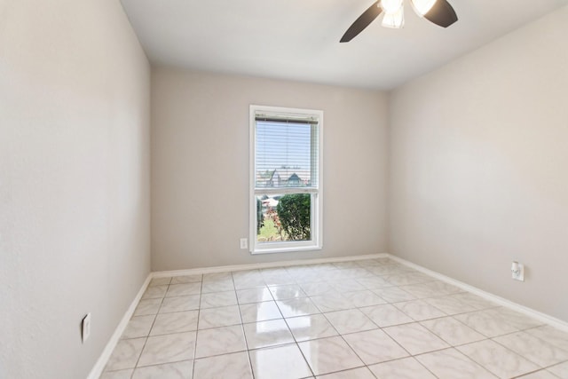 5001 N Colony Blvd, The Colony, TX 75056 - empty room featuring ceiling fan, baseboards, and light tile patterned floors