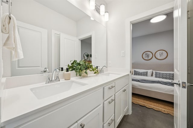 1028 Cavour Pl, Dallas, TX 75204 - ensuite bathroom featuring double vanity and finished concrete floors