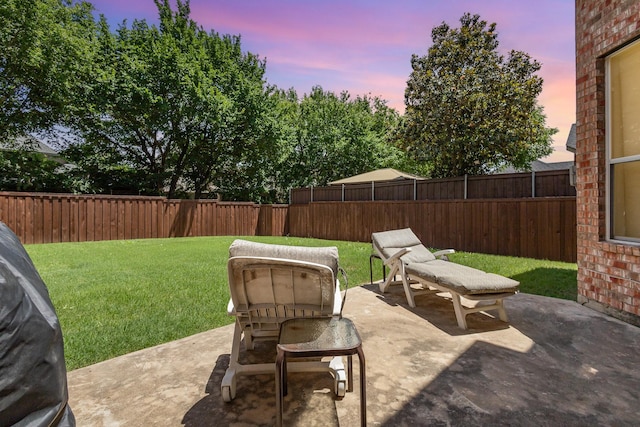 1304 Waterdown Dr, Allen, TX 75013 - patio terrace at dusk with a patio area