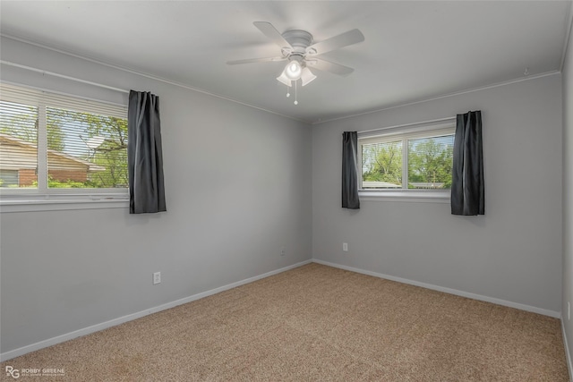3238 Schuler Dr, Bossier City, LA 71112 - empty room featuring carpet, baseboards, and ceiling fan
