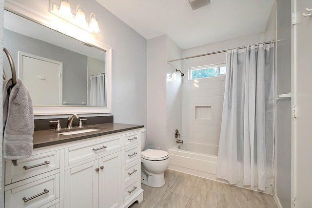 3929 Wrenwood Dr, Fort Worth, TX 76137 - full bath with vanity, toilet, and shower / bathtub combination with curtain