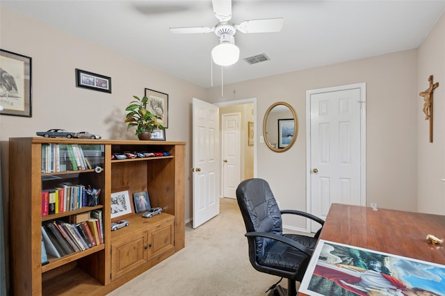 422 Arbor Creek Dr, Euless, TX 76039 - office space with ceiling fan and light colored carpet