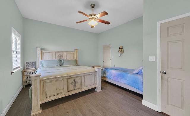 355 Texas 236 Hwy, Moody, TX 76557 - bedroom with baseboards, wood finished floors, and a ceiling fan