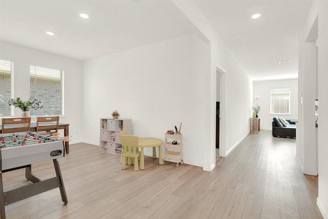511 Poplar St, Princeton, TX 75407 - game room featuring light wood-style floors, plenty of natural light, recessed lighting, and baseboards