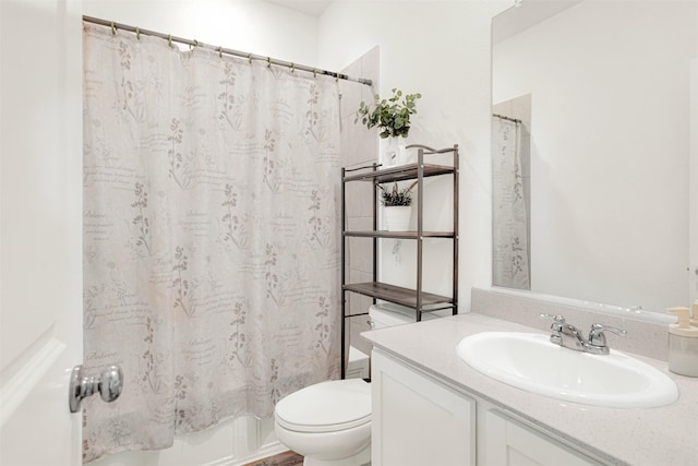 511 Poplar St, Princeton, TX 75407 - full bathroom with vanity, toilet, and shower / tub combo with curtain
