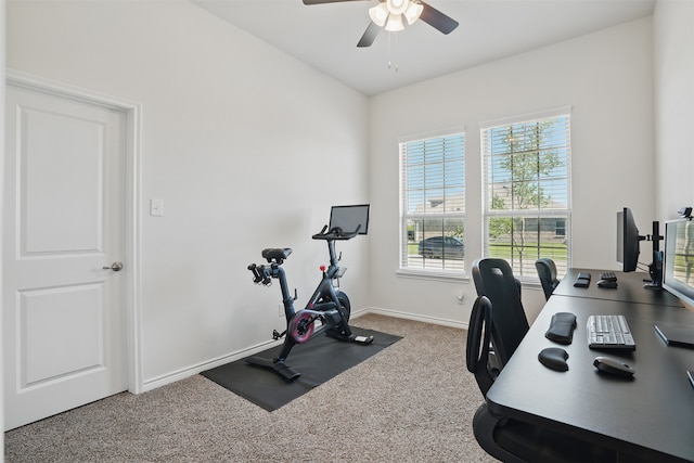 10425 Ponderosa Trl, Aubrey, TX 76227 - carpeted office space featuring a ceiling fan and plenty of natural light