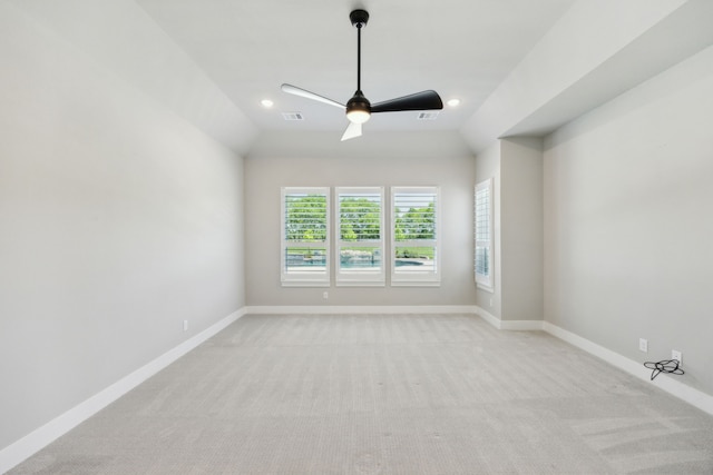 4106 Tamarack Ln, Royse City, TX 75189 - spare room featuring a ceiling fan, light colored carpet, baseboards, and recessed lighting