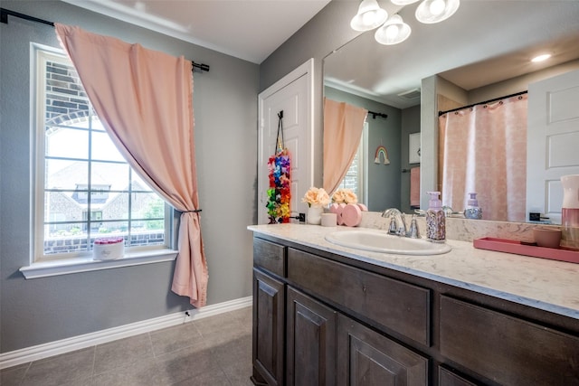 433 Silver Chase Dr, Keller, TX 76248 - bathroom with vanity, tile patterned floors, and baseboards