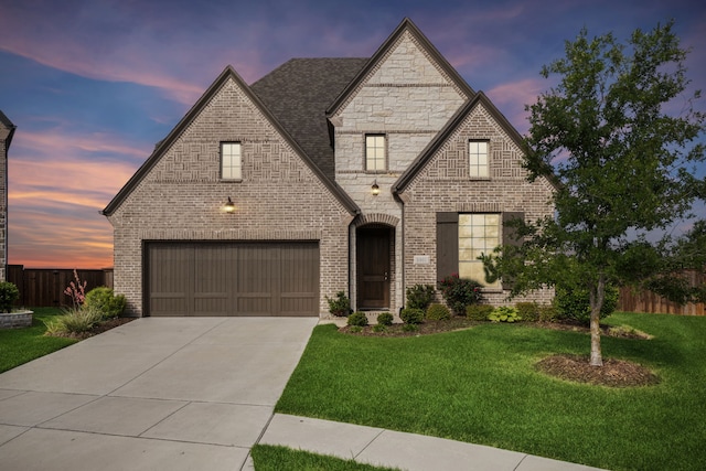 5901 Kildare Ct, Mckinney, TX 75071 - view of front of property with concrete driveway, stone siding, and brick siding