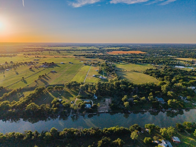 1343 Buster Chatham Rd, Waco, TX 76705 - aerial view at dusk of a view of rural / pastoral area and a water view