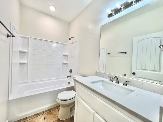 6940 Freeboard Way, Fort Worth, TX 76179 - bathroom with toilet, vanity,  shower combination, and tile patterned flooring