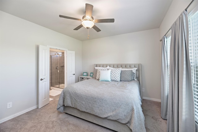 101 Goosewood Dr, Mckinney, TX 75071 - bedroom featuring carpet floors, baseboards, ensuite bathroom, and ceiling fan