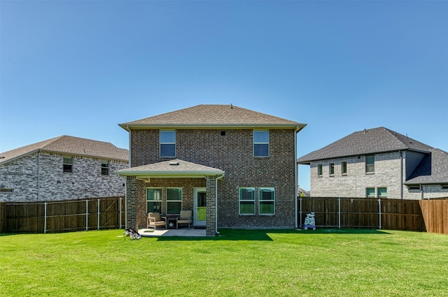 101 Goosewood Dr, Mckinney, TX 75071 - back of house with brick siding and a patio area