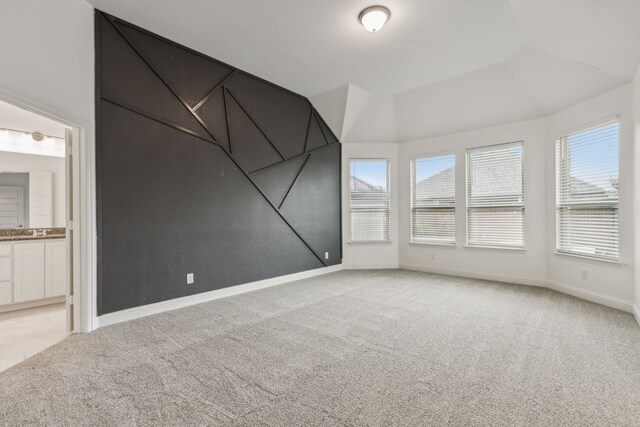 906 Overton Ave, Celina, TX 75009 - unfurnished room featuring light carpet, lofted ceiling, and baseboards