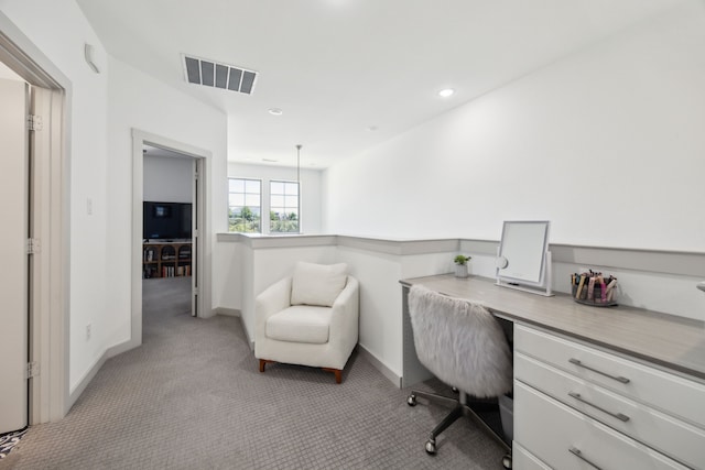 317 Mcconathy Way, Flower Mound, TX 75028 - office space featuring light colored carpet, built in desk, baseboards, and recessed lighting