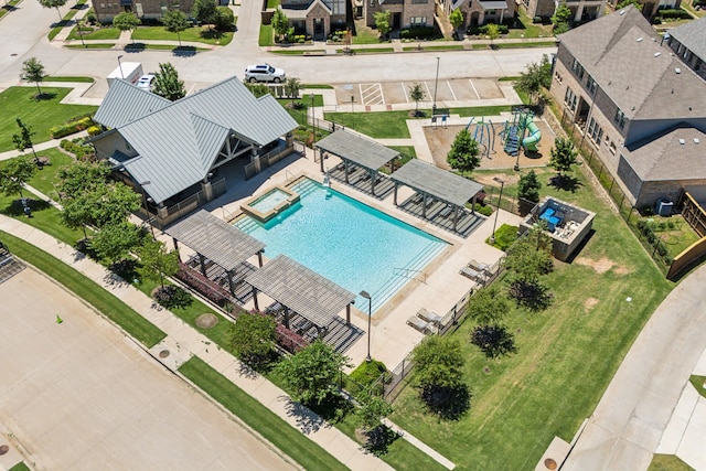 317 Mcconathy Way, Flower Mound, TX 75028 - aerial view of residential area featuring a pool area